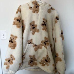 Fleece teddy bear hoodie
